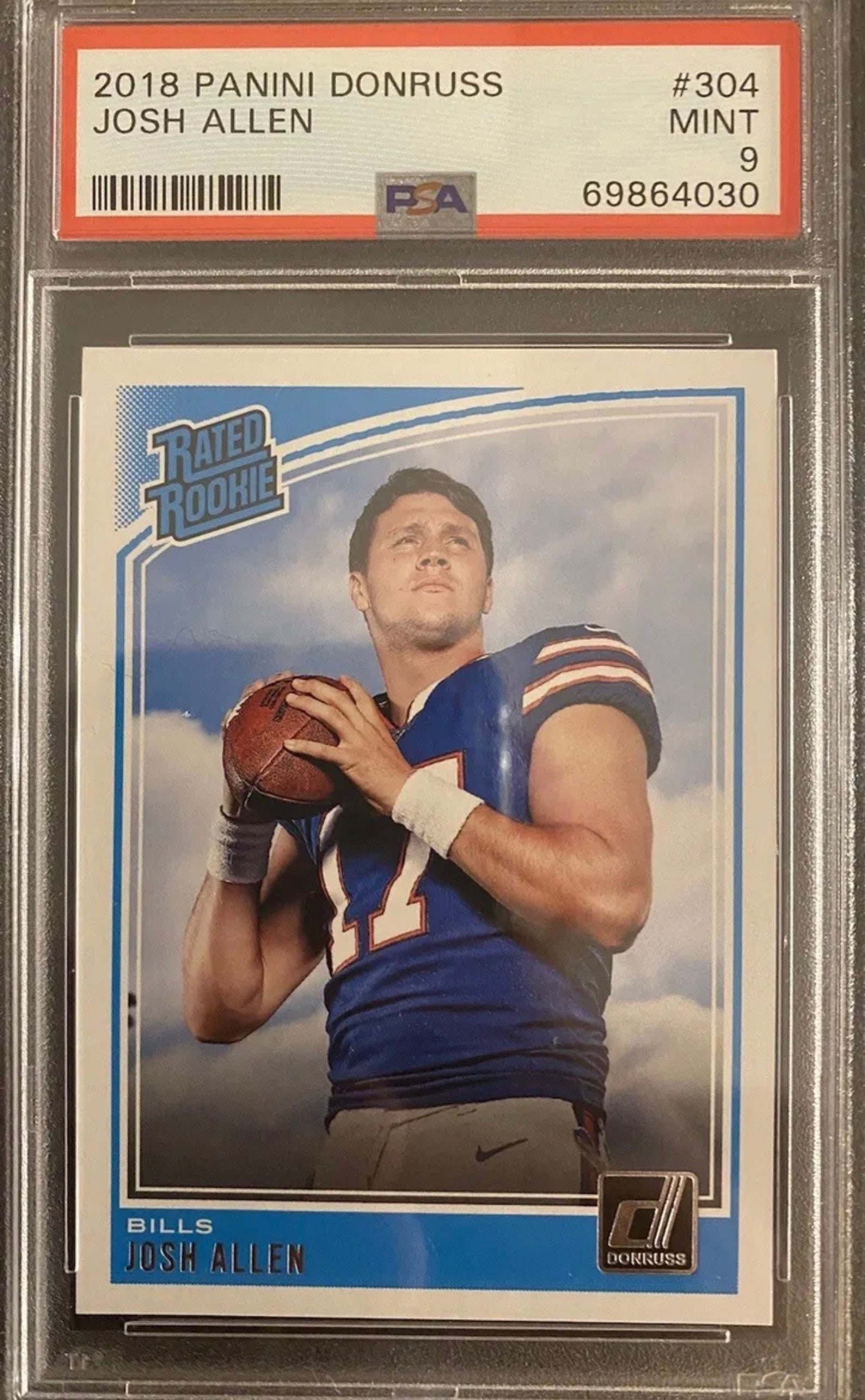 Josh Allen Rookie Card 2018 NFL Panini Donruss Rated Rookie Bills Star ...