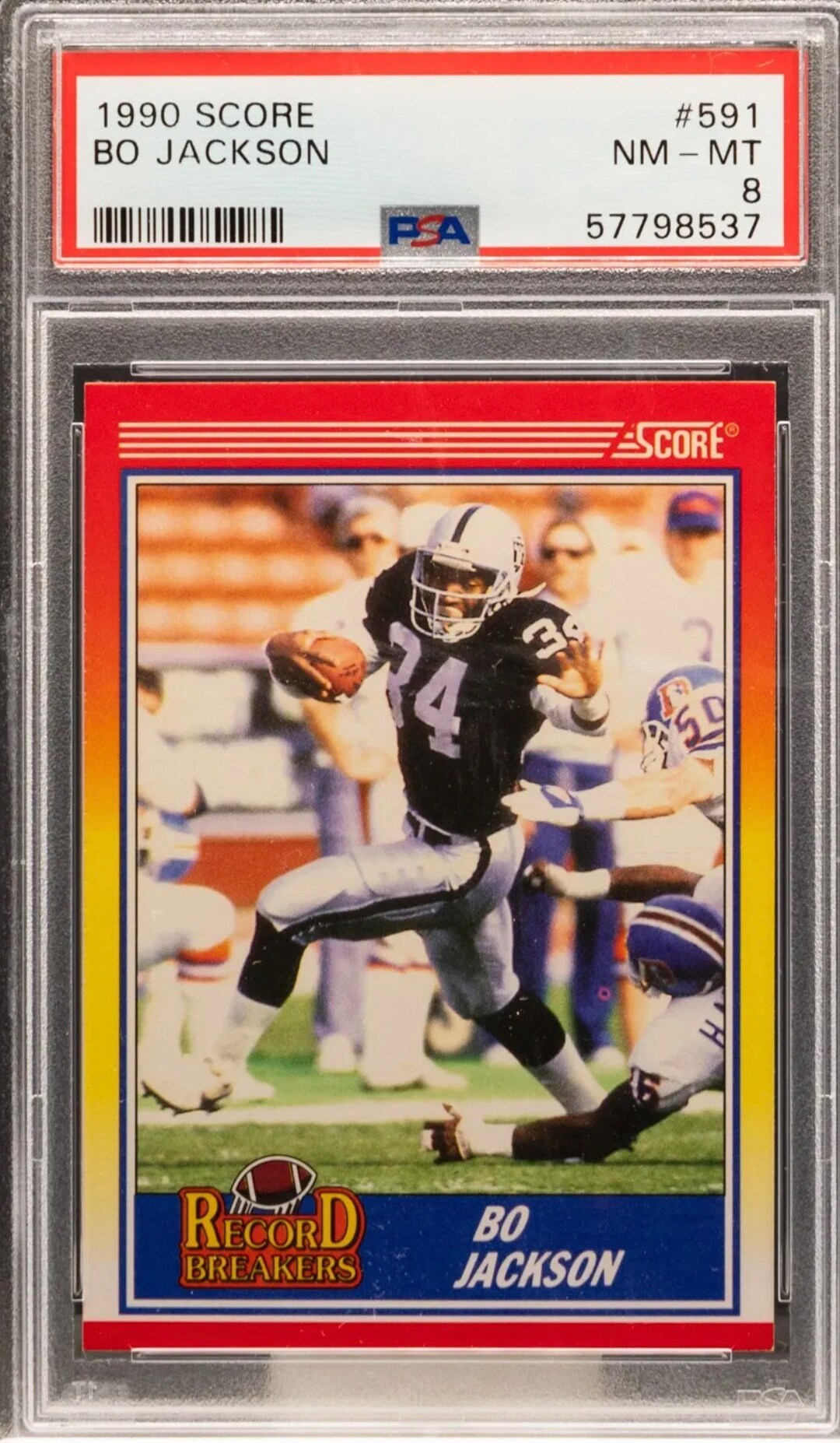Bo Jackson Vet Card 1990 NFL Score PSA Graded 8 Raiders Bo Etsy