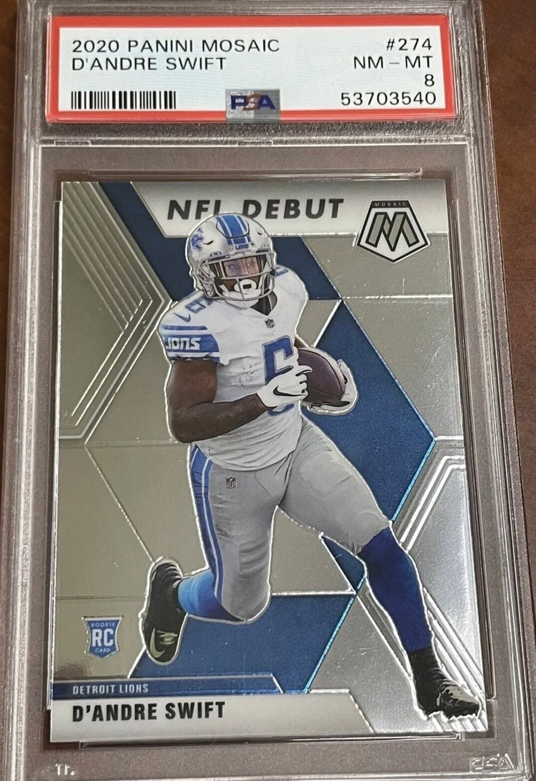 Dandre Swift Rookie Card 2020 Panini NFL Debut PSA Graded 8 Eagles