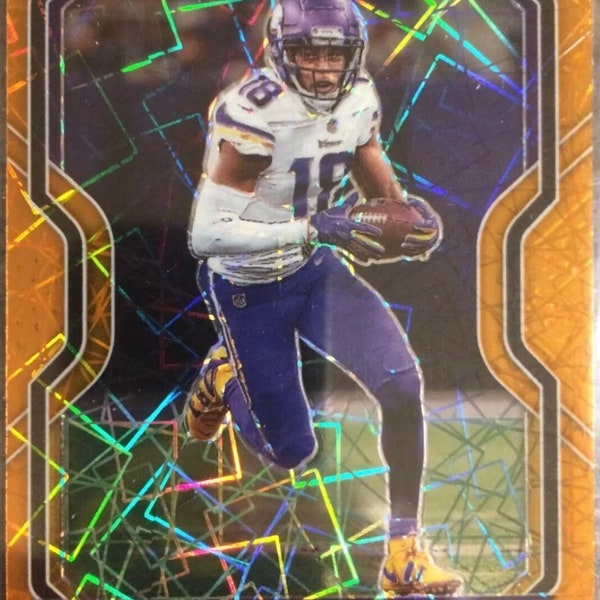 Justin Jefferson Rookie Card 2020 NFL Panini Orange Lazer Prizm Minnesota Vikings Star Rookie Wide Out Birthday Gift Idea Mint Collectible