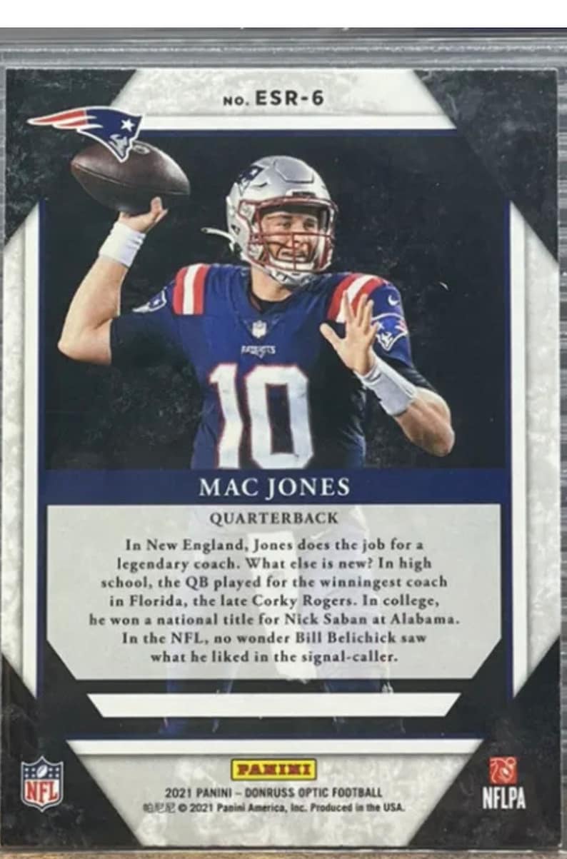 Mac Jones 2021 Rookie Card Panini Donruss Optic Elite Series Rookies