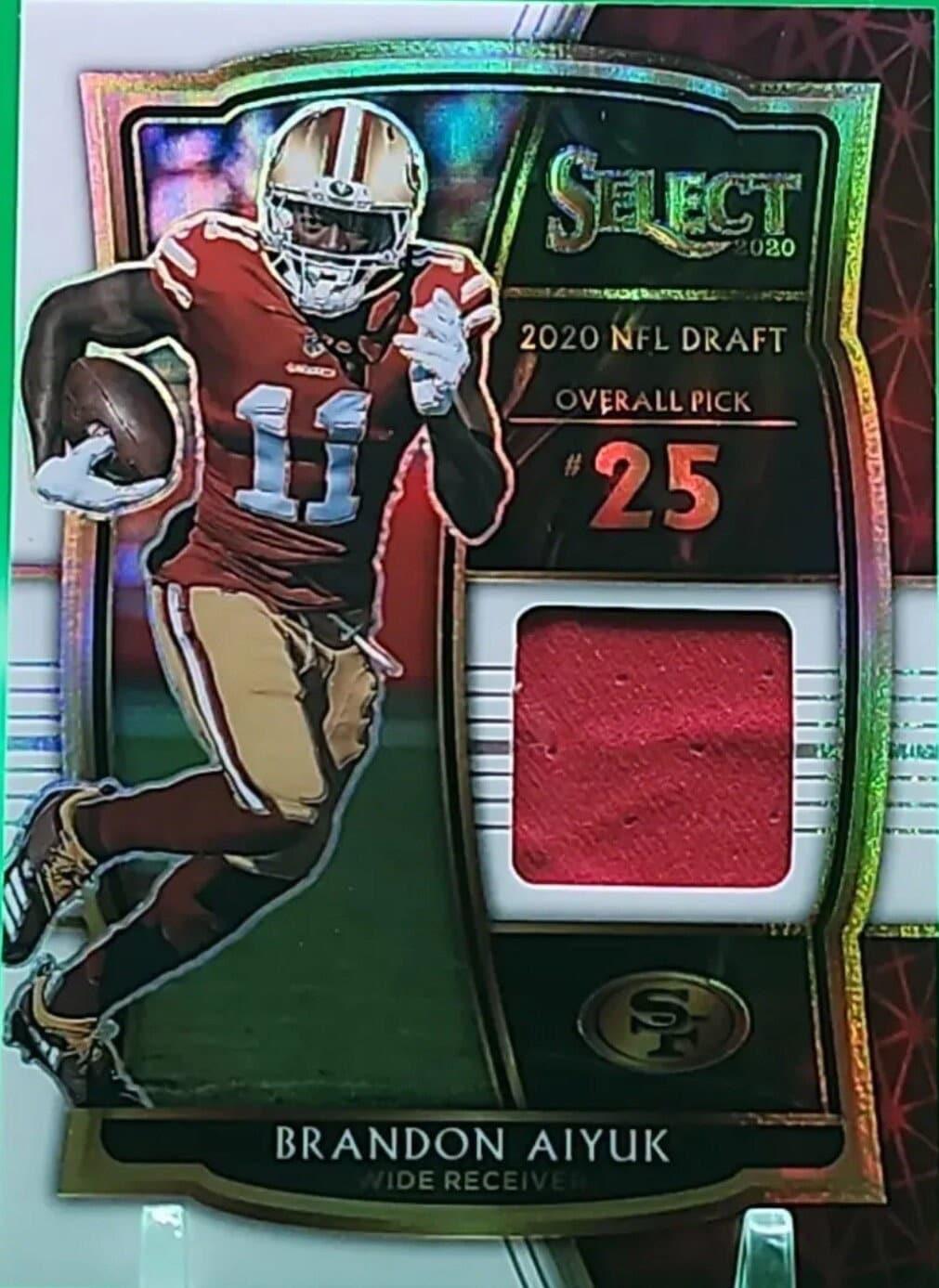 Brandon Aiyuk Rookie Card 2020 NFL Panini Rare Red Prizm Holo Patch SF 49rs  Star Rookie WR Sensation Birthday Gift Idea Mint Collectible 