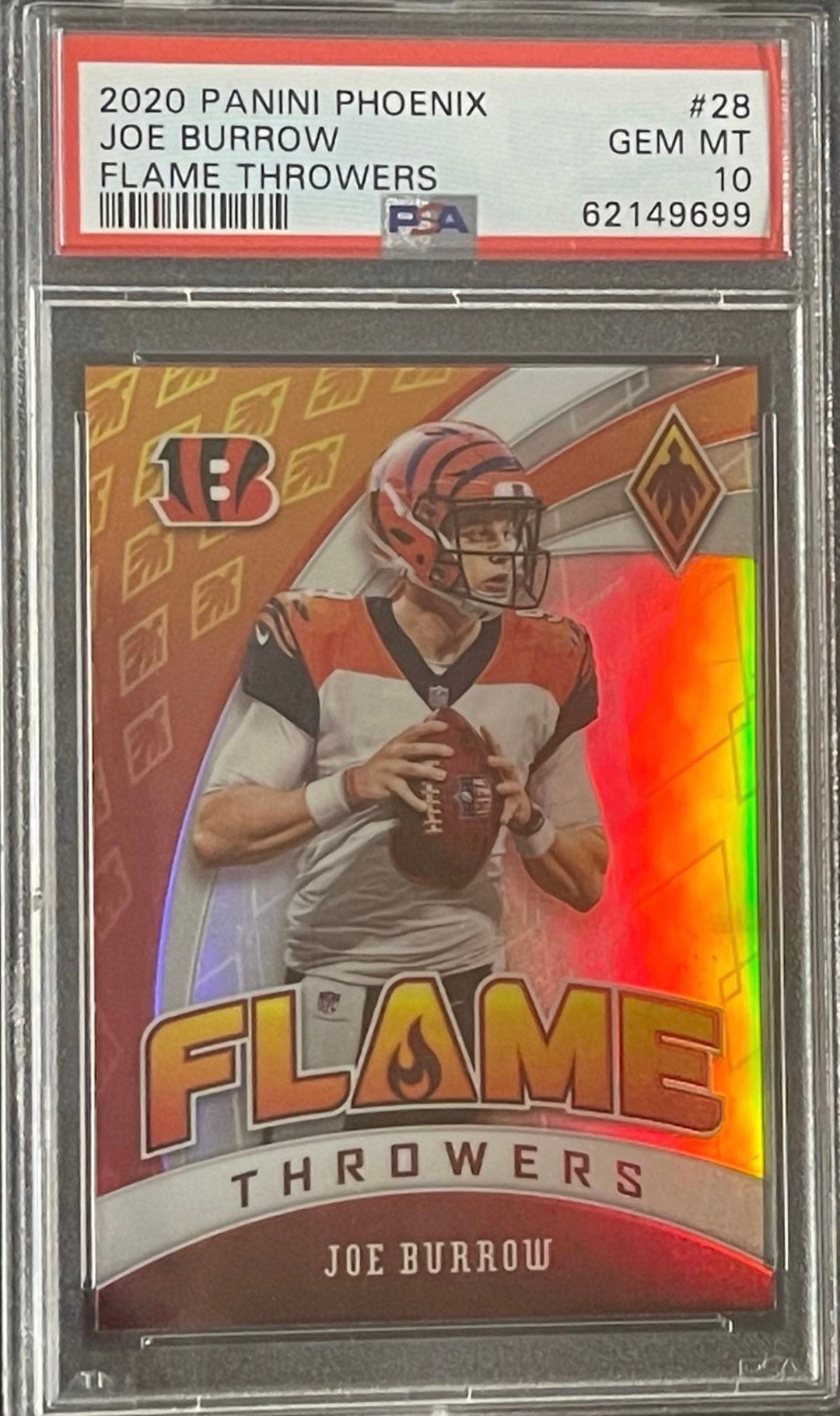 Joe Burrow Rookie Card NFL Panini Phoenix Flame Thrower Holo Etsy