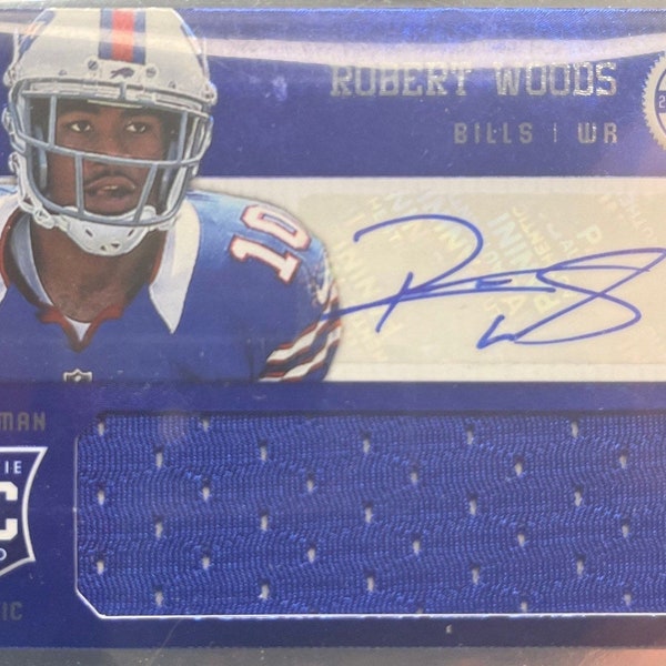 Robert Woods 2013 Rookie Card! Panini Freshman Fabric totally Certified Autograph/99 Tennessee Titans Super Star Receiver Sensation