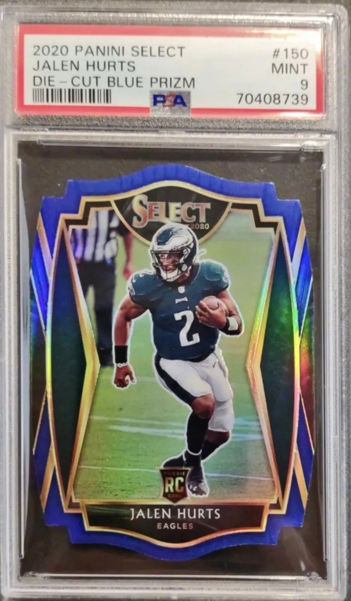 Jalen Hurts Rookie Card 2020 Nfl Panini Select Blue Die Cut - Etsy