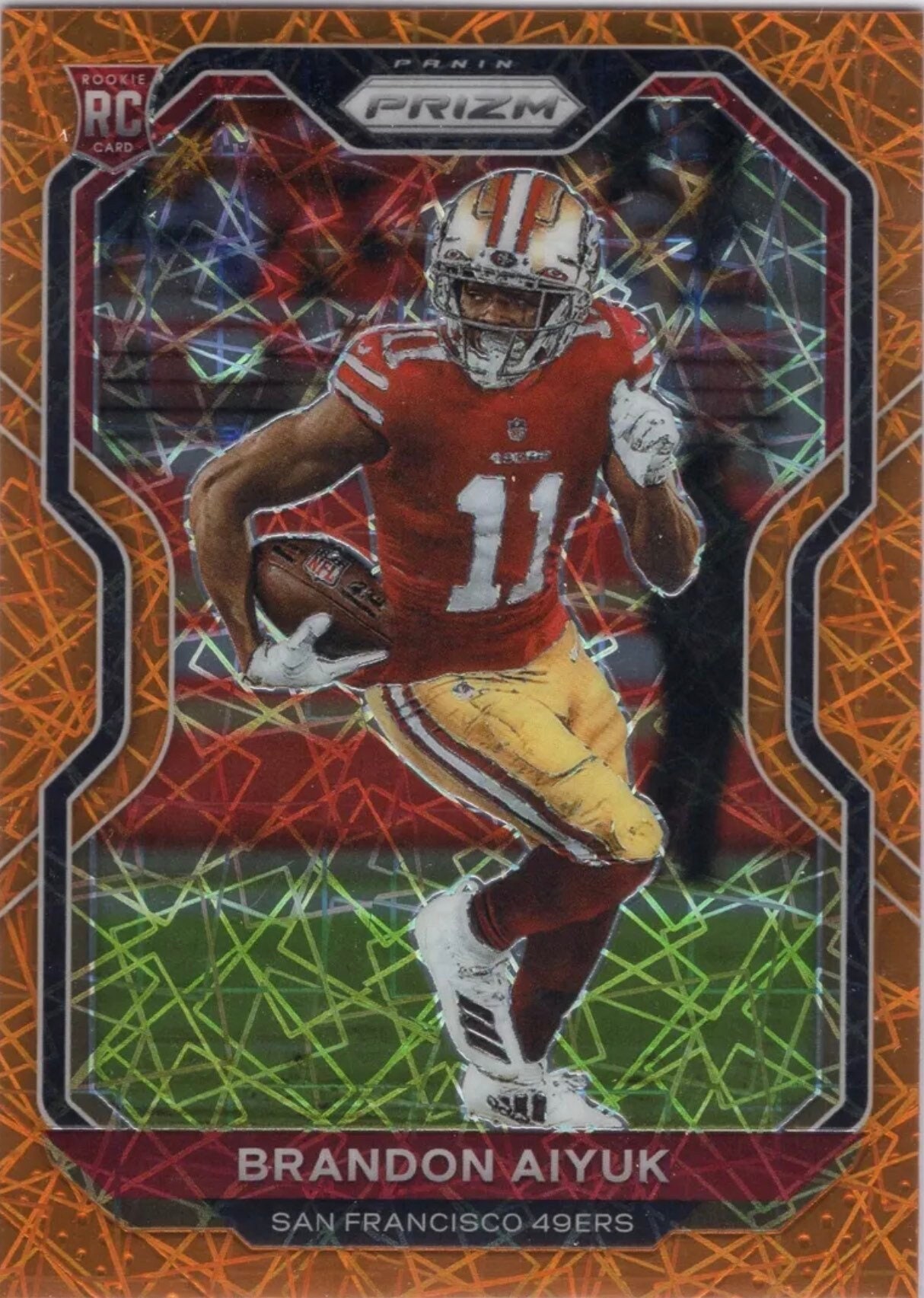 Brandon Aiyuk Rookie Card 2020 NFL Panini Rare Orange Lazer Prizm