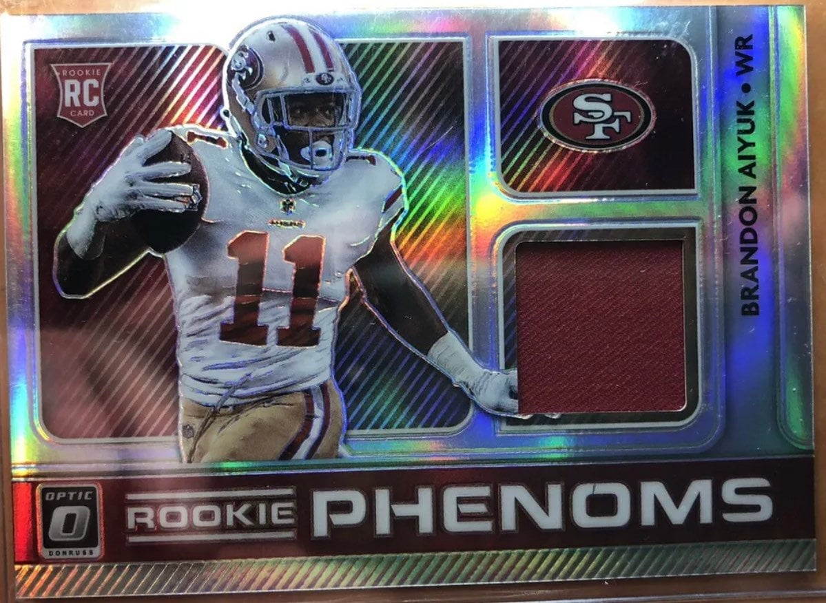 Brandon Aiyuk Rookie Card 2020 NFL Panini Rare Red Prizm Holo Patch SF 49rs  Star Rookie WR Sensation Birthday Gift Idea Mint Collectible 