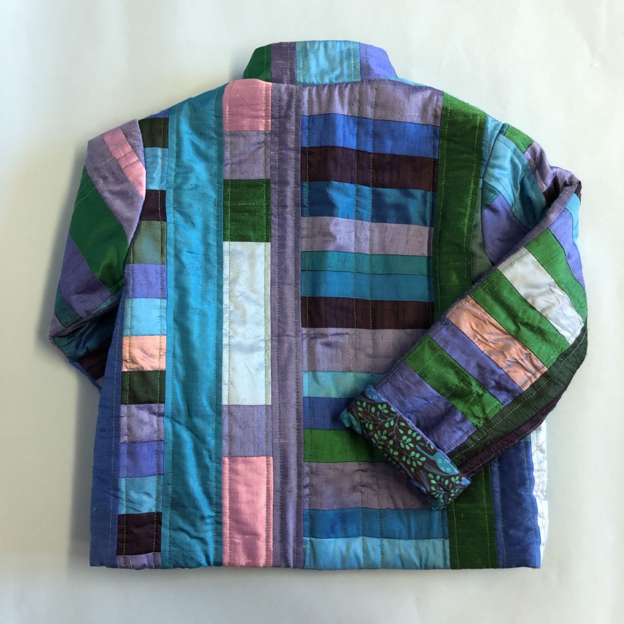 Silk patchwork quilted jacket Etsy