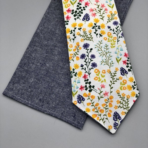 Men’s Necktie - Whimsical Wildflowers