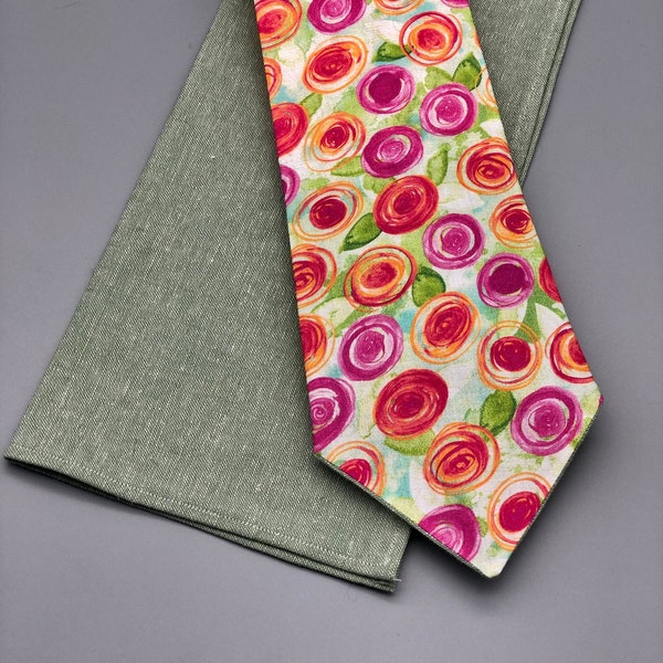 Handmade Floral Men’s Necktie - Primrose