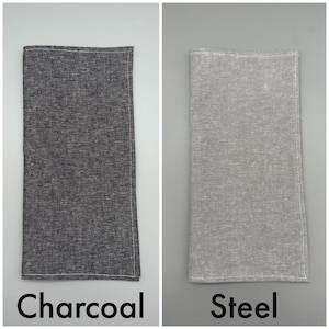 Men’s Pocket Squares - Solid Colors: Charcoal / Steel