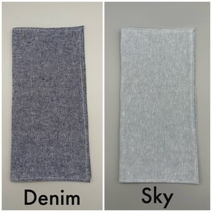 Men’s Pocket Squares - Solid Colors: Denim / Sky