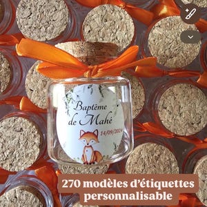 Pot vide de 50g avec bouchon liège et ruban ou cordelette (10-12 dragées)