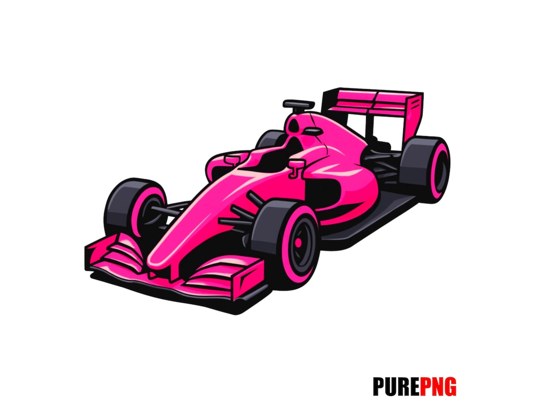 Pink Race Car Clipart: PNG Transparent Background for Commercial Use - Etsy