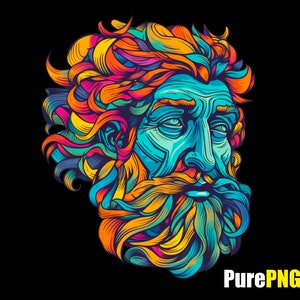 Greek mythology png Zeus png bold colorful ancient greek clipart design of Zeus god art for commercial use and personal use