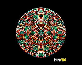 Padrão de Pedra Asteca PNG: Clipart de Fundo Transparente (Download Digital)