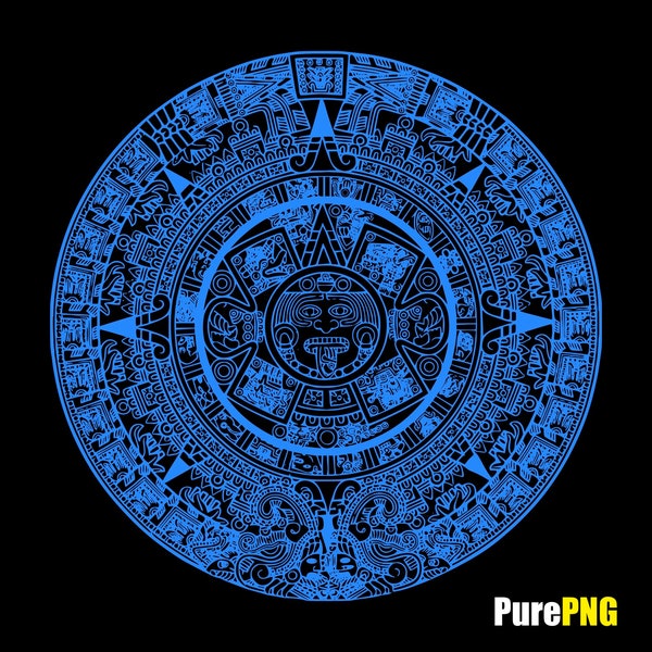 Aztec png blue Aztec calendar png, Aztec clipart design of Aztec warrior art for commercial use and personal use