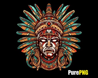 Guerreiro Asteca Colorido PNG Clipart (Download Digital)