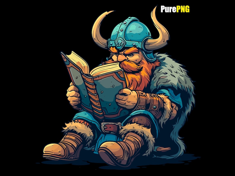 Reading Viking Warrior PNG Clipart: Transparent Background (digital ...