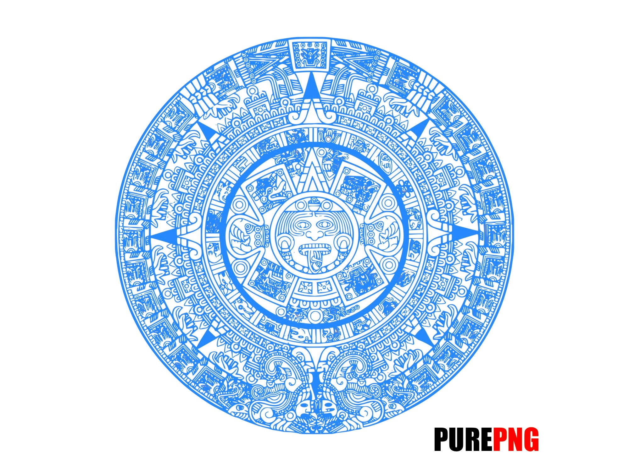 Aztec Png Blue Aztec Calendar Png, Aztec Clipart Design of Aztec ...