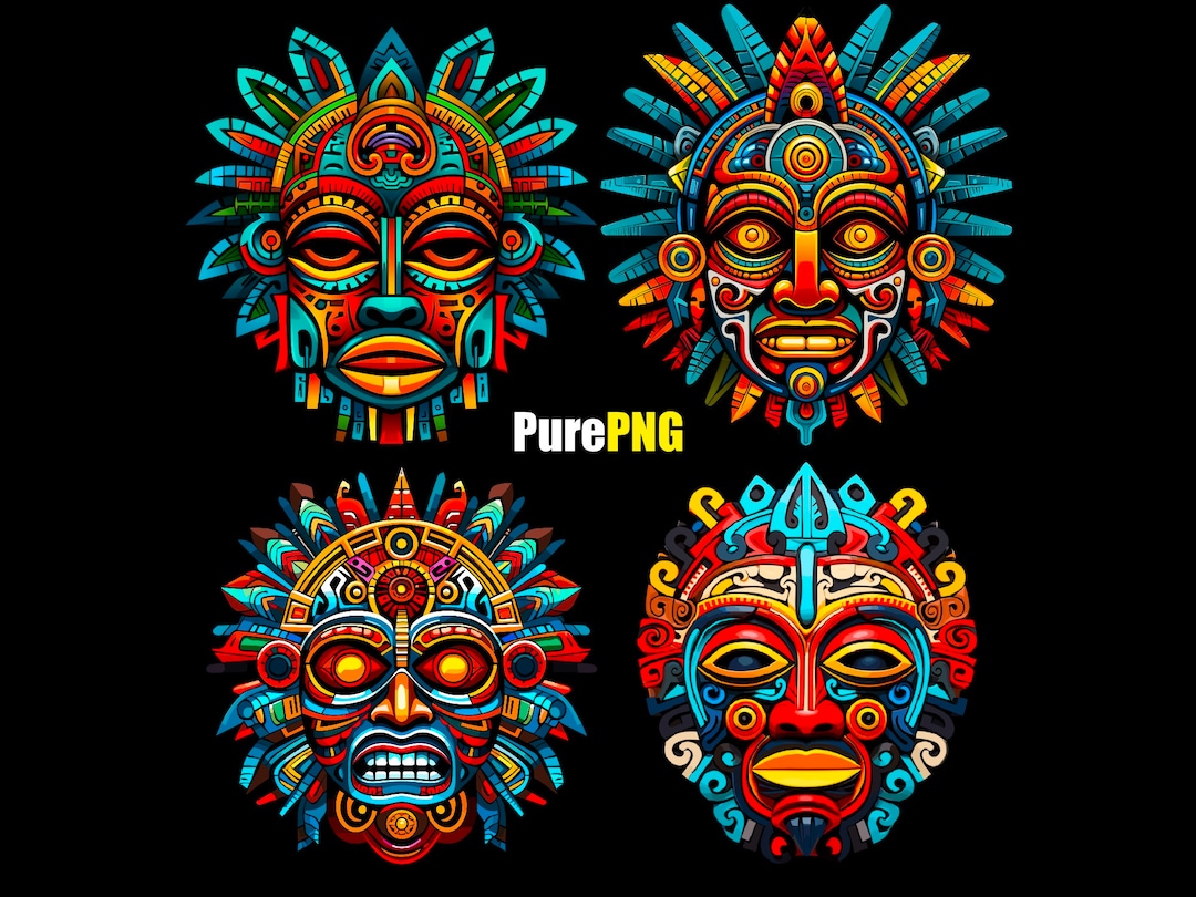 Aztec Png Aztec Masks Png, 4 Colorful Aztec Clipart Mask Designs of ...