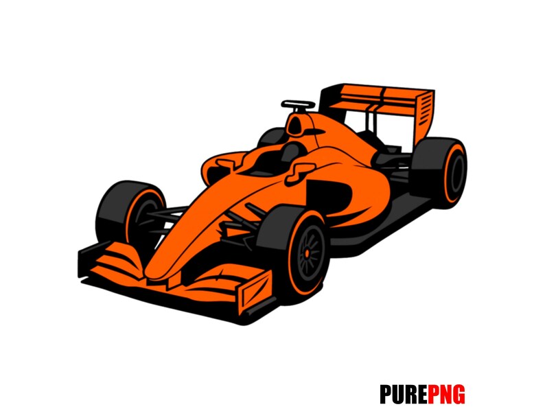Orange Race Car Clipart: PNG Transparent Background for Commercial Use ...