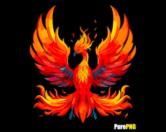 Phoenix clipart, Phoenix png with transparent background for commercial use, colorful abstract Phoenix design