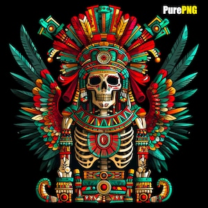 Aztec png Esqueleto azteca png, arte de diseño de patrón de imágenes prediseñadas azteca para uso comercial, uso personal e impresión bajo demanda