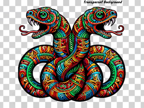 Simple Aztec Snake Drawing