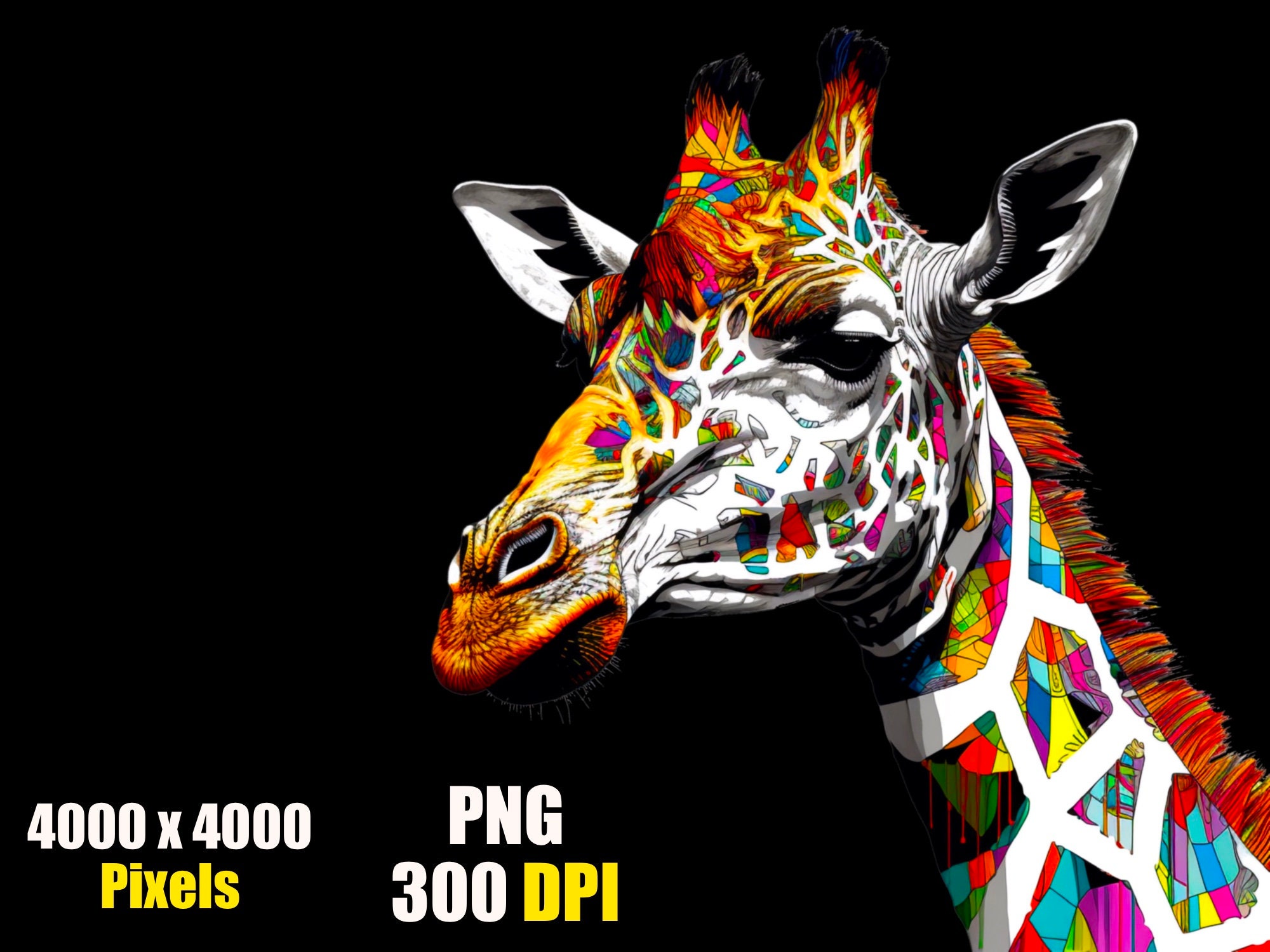 Giraffe PNG Giraffe Clipart Png File Transparent Background Colorful