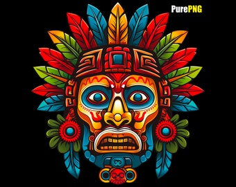 Aztec Mask Clipart Vector Graphic Svg Png Jpg Eps Sticker Design T ...