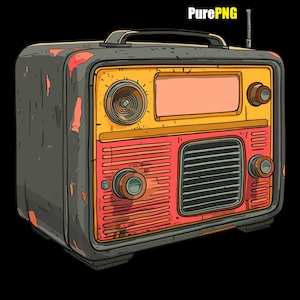 Vintage radio clipart vintage radio png, sublimation transparent background for personal & commercial use