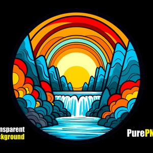 Waterfall Clipart png transparent background, Waterfall for sublimation, Waterfall png for design project, waterfall design art