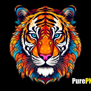 Tiger PNG Tiger clipart png file transparent background colorful Tiger design for Tiger lovers Tiger art png for commercial use