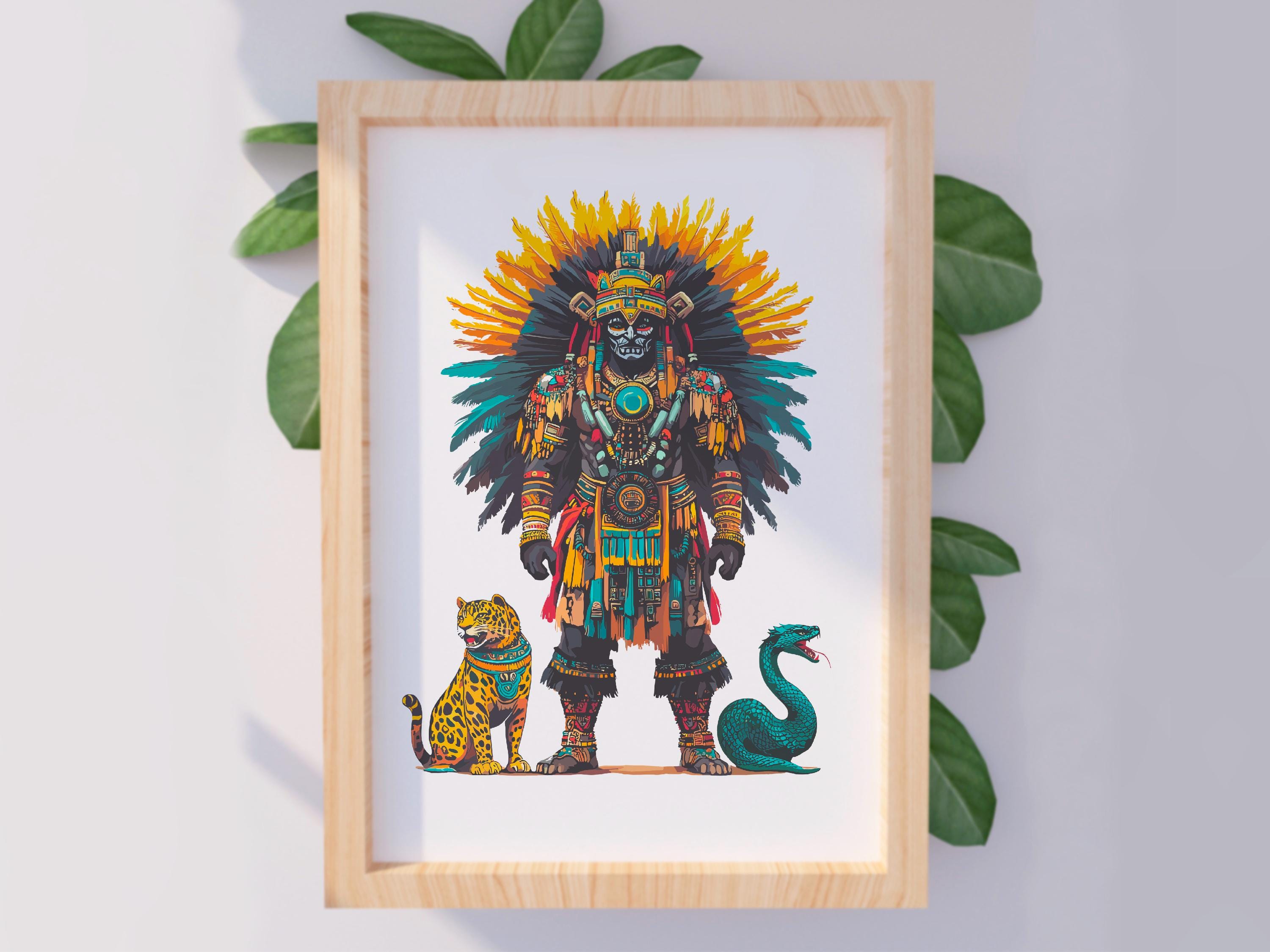 Tezcatlipoca Aztec God Clipart: Aztec Mythology Design (PNG Digital ...