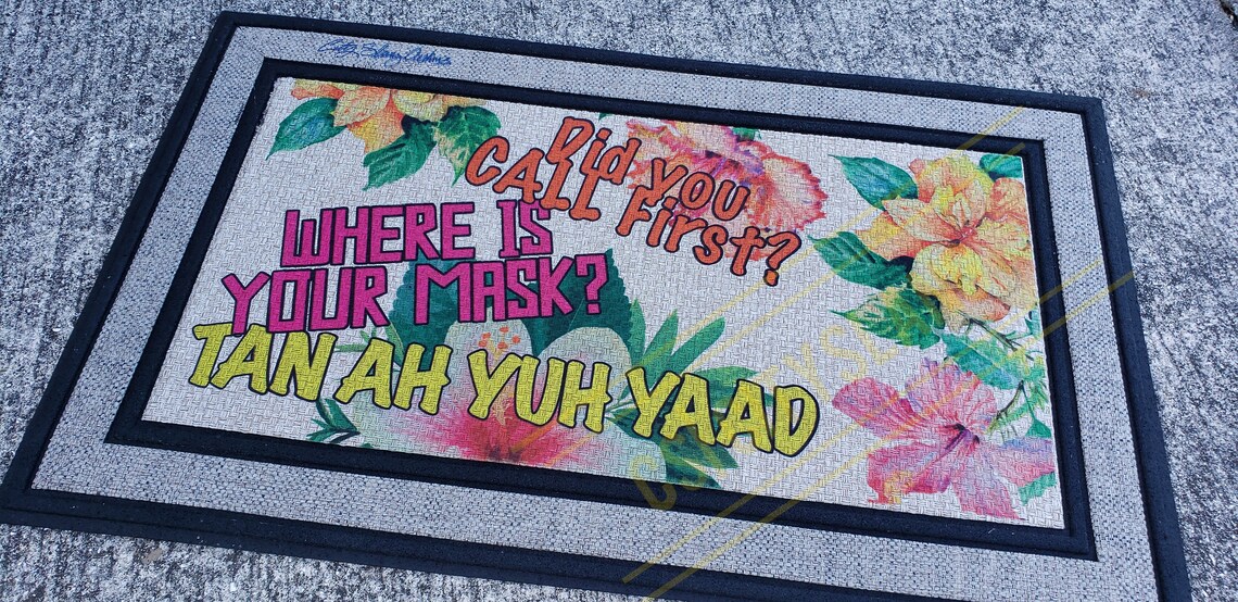Custom Door Mat Jamaica Theme Etsy
