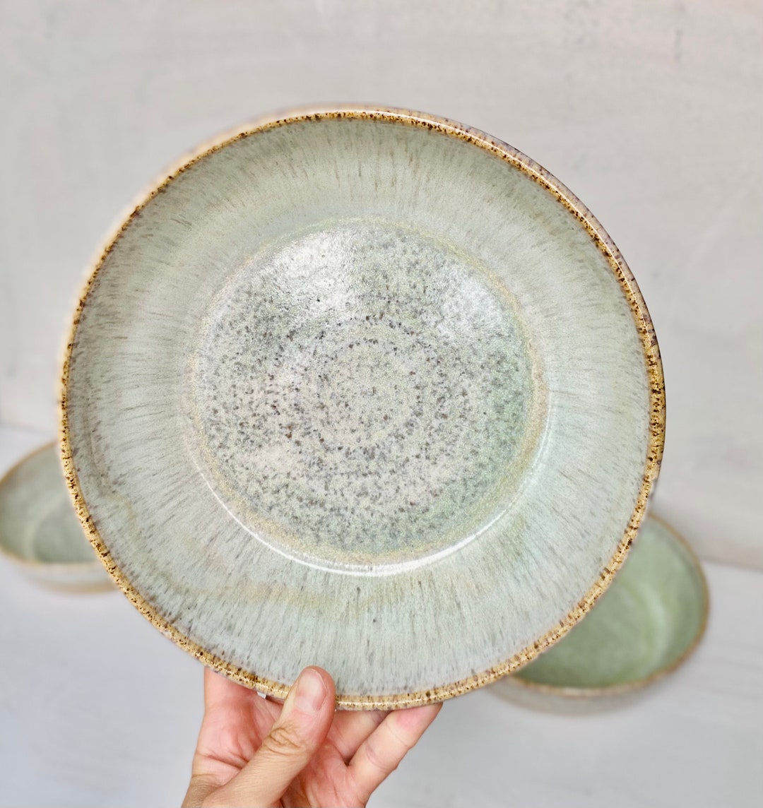 6 Cup Stoneware Pasta Bowl in Sage Green Handmade Pottery Stoneware ...