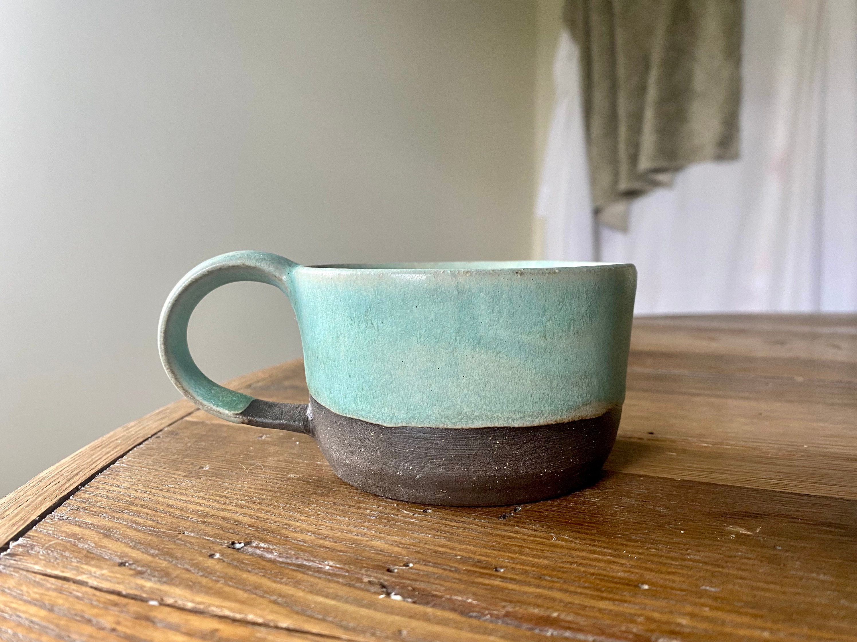 Dark Clay Coffee Mug Handmade Coffee Cup Wheel Thrown Etsy