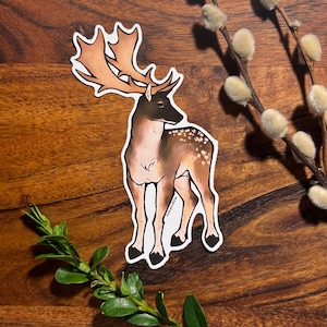 Fallow Deer Wildlife Sticker, Ecology Inspired Gifts for Animal Lovers, Furry Laptop Sticker