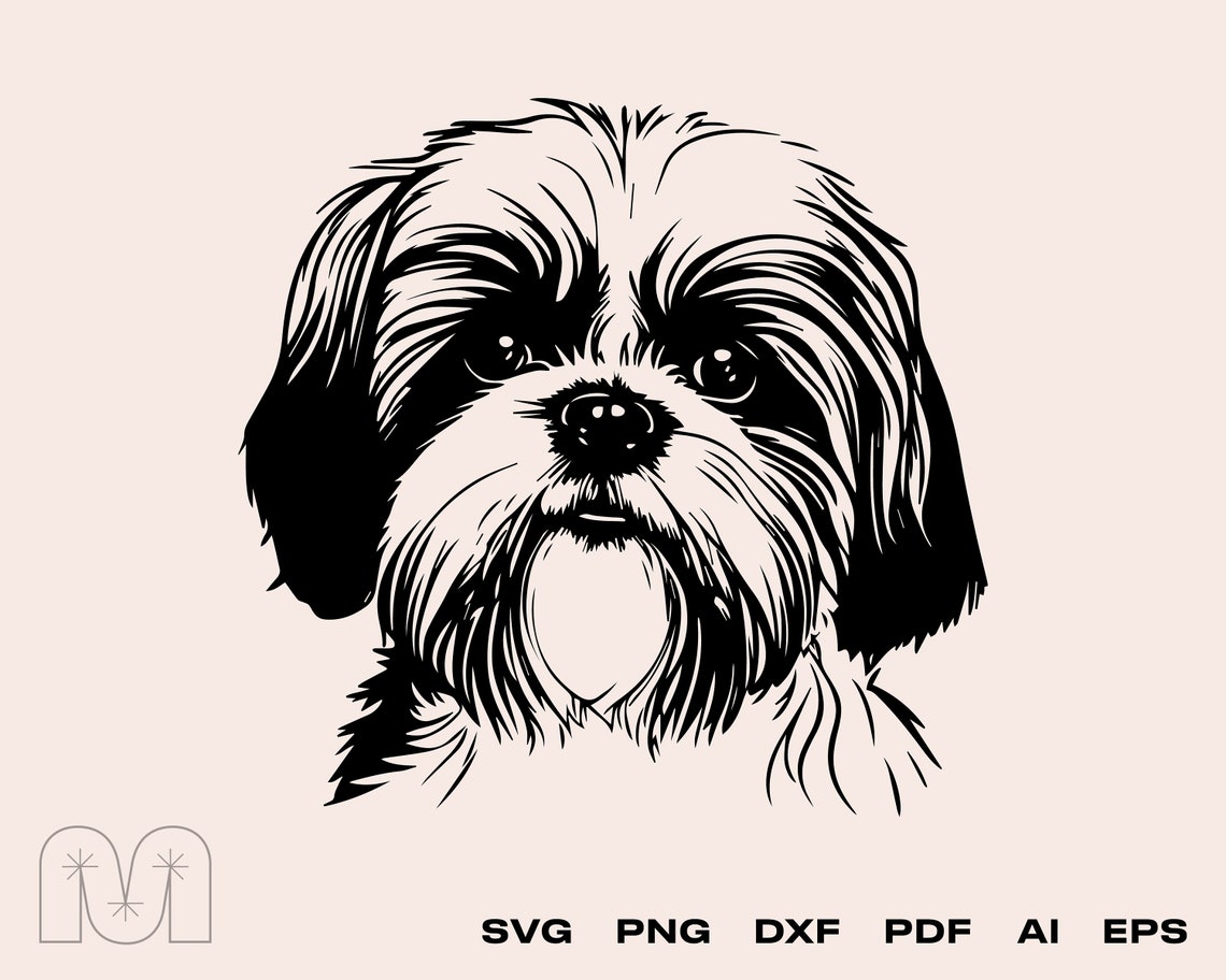 Shih Tzu Dog SVG + PNG, Animal, Dog Breed, Dog Mom, Svg File ...