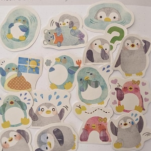 Stickerset | bunte emotionale Pinguine| 15 Sticker
