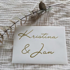 Personalisierte Briefumschläge B6 – Kalligrafie Namen in Gold, Silber oder Schwarz – Umschläge – Hochzeitseinladung Umschlag