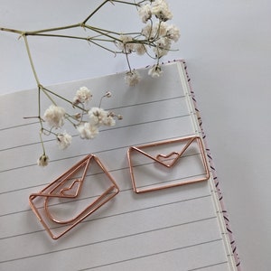 Büroklammer Liebesbrief - rosegold / gold, Lesezeichen, Notizenhalter, süßer Brief