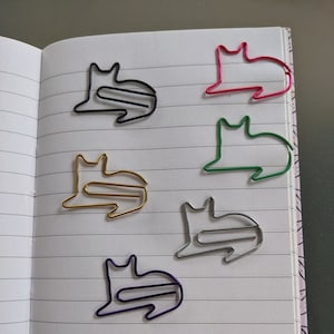 Büroklammer Katze ; Bulletjournal Zubehör; Büroklammern; süße Details auch als Lesezeichen geeignet; Geschenk für Katzenliebhaber
