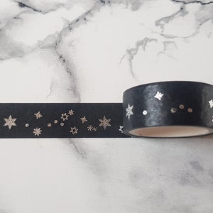 Washi Tape Sample | Sternennacht; Sternenhimmel silber| Bulletjournal Deko