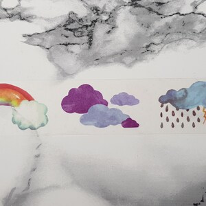 Washi Tape Sample | Wetter Wolken; Regenbogen; Regen| Bulletjournal