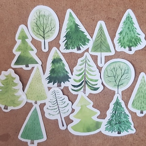 Sticker set | 15 forest; trees; fir trees
