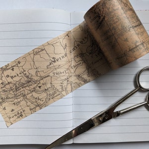 Washi Tape Sample | Weltkarte, Welt - Vintage | Bulletjournal Deko