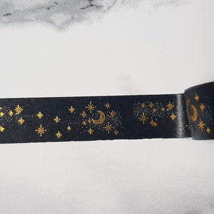 Washi Tape Sample | Sternennacht; Sternenhimmel gold| Bulletjournal Deko