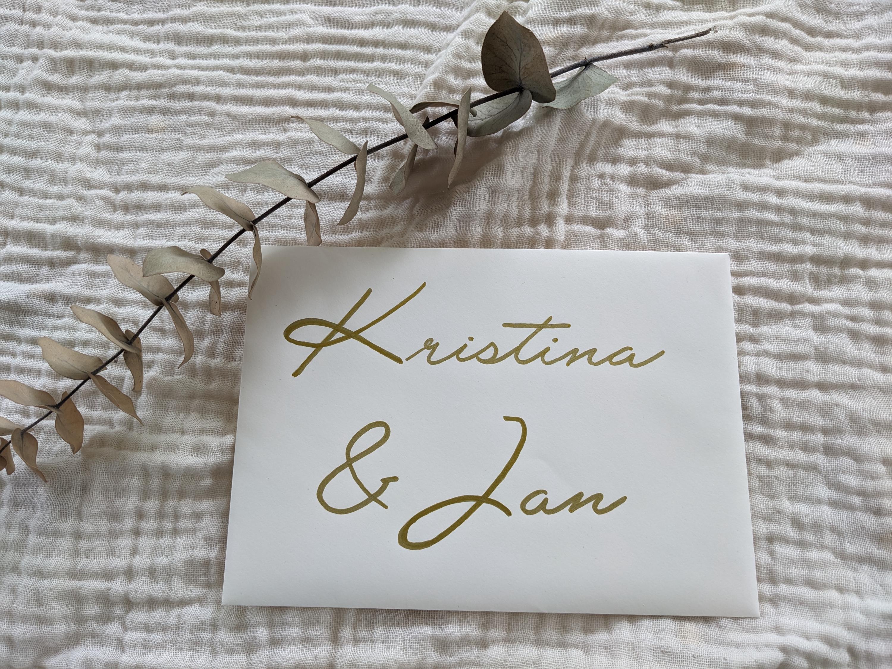 Personalized Envelopes B6 – Calligraphy Names in Gold, Silver or Black – Envelopes – Wedding Invitation Envelope